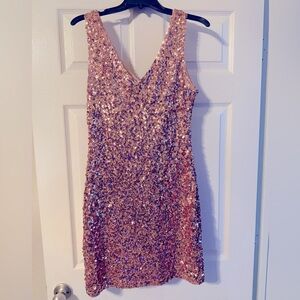 Pink Sequin Party Dress